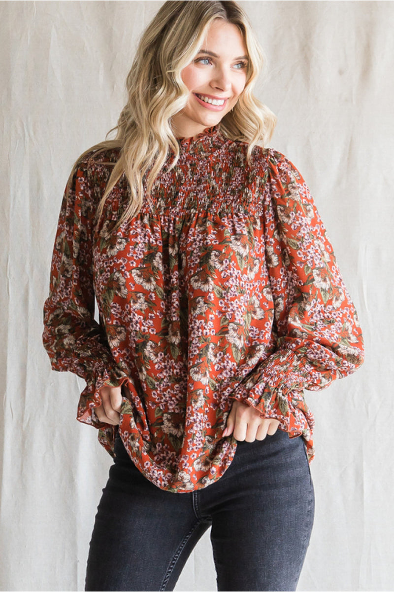 AUTUMN RUCHED BLOUSE