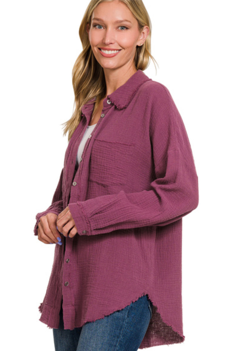 ZIGGY GAUZE BUTTONDOWN TUNIC