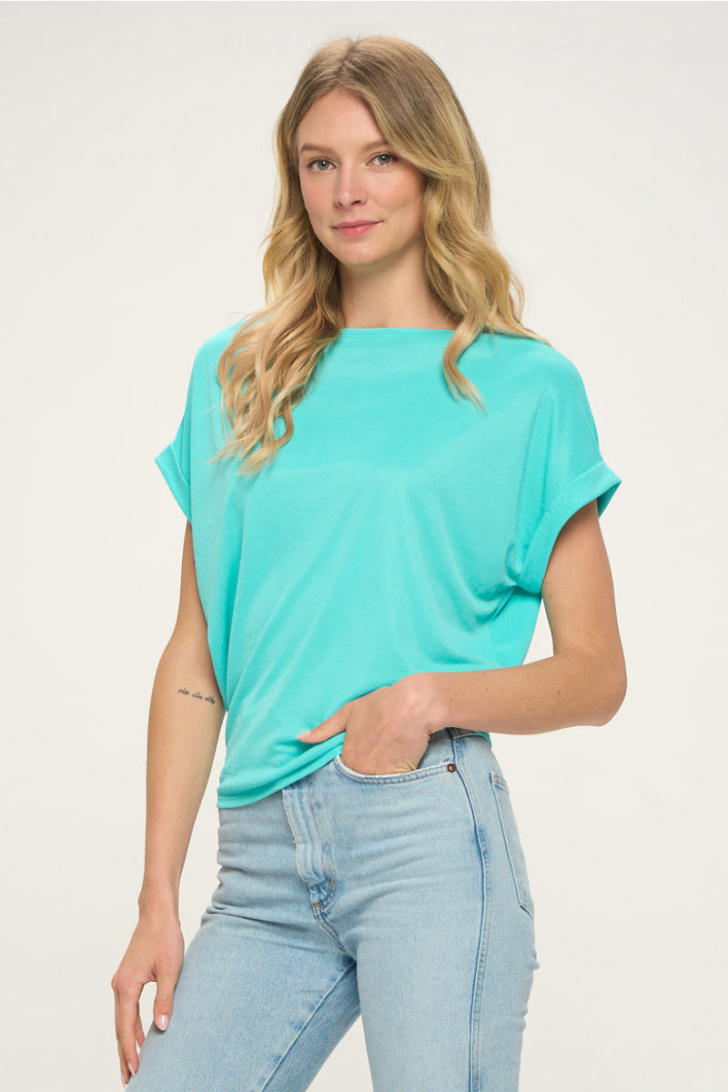 JAYNE WIDE NECK TOP~MINT