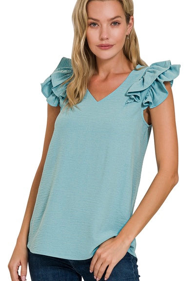 TIERA RUFFLE SLEEVE BLOUSE