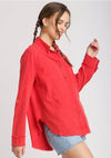 BILLIE LINEN BUTTONDOWN~RED