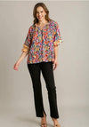 PAULA MIXED PRINT BLOUSE