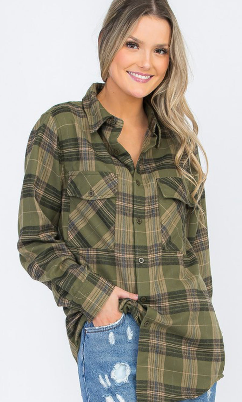 CECILEE FLANNEL BUTTONDOWN