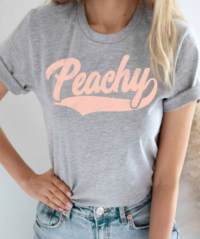 PEACHY TEE~HEATHER GREY