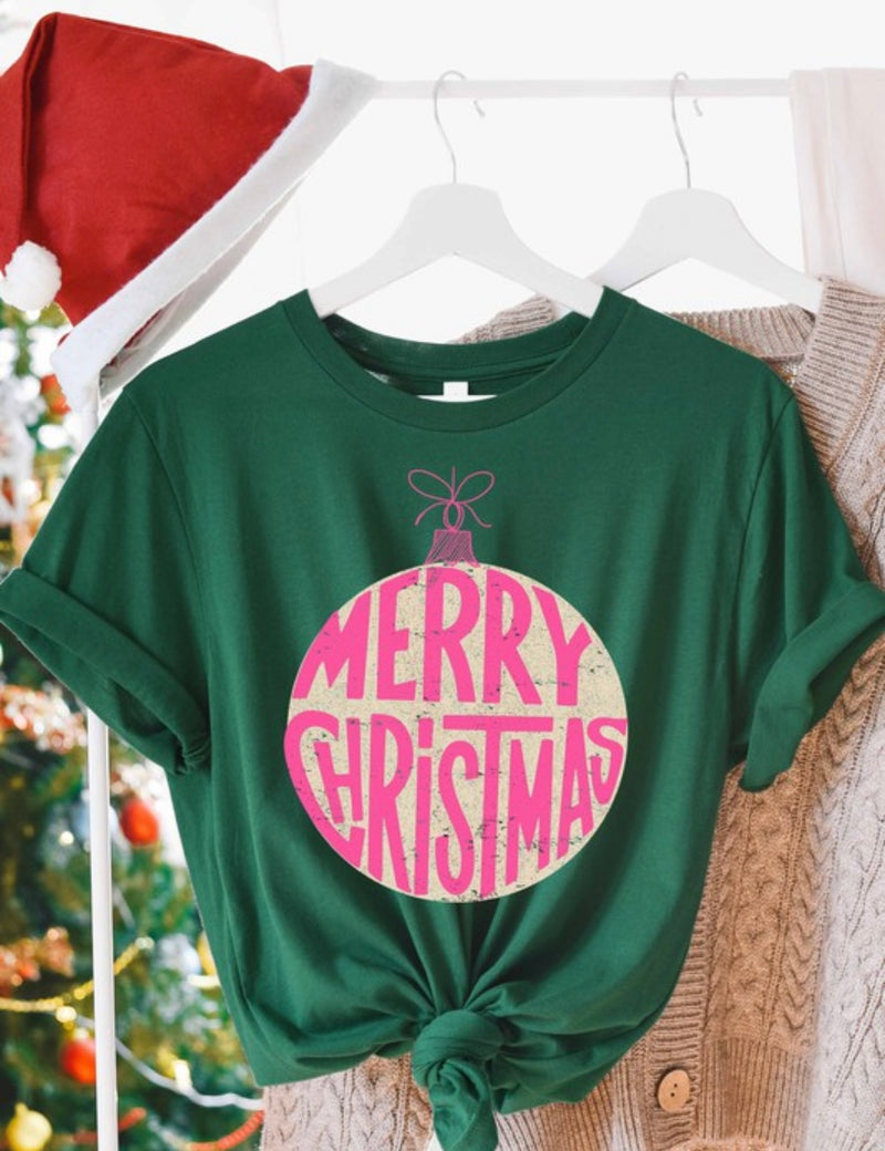 PINK ORNAMENT CHRISTMAS TEE