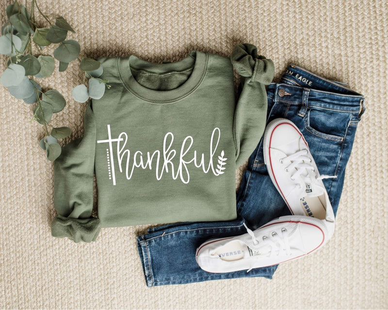 THANKFUL SWEATSHIRT~GREEN